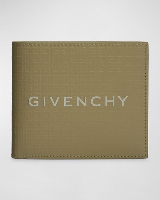 Givenchy Black 4g Leather Logo Bifold Wallet for men