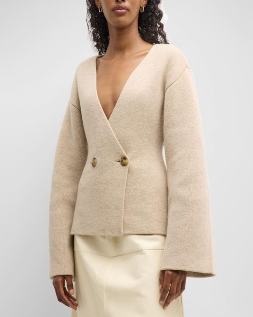 By Malene Birger Natural Tinley Double-Breasted Wool Cardigan