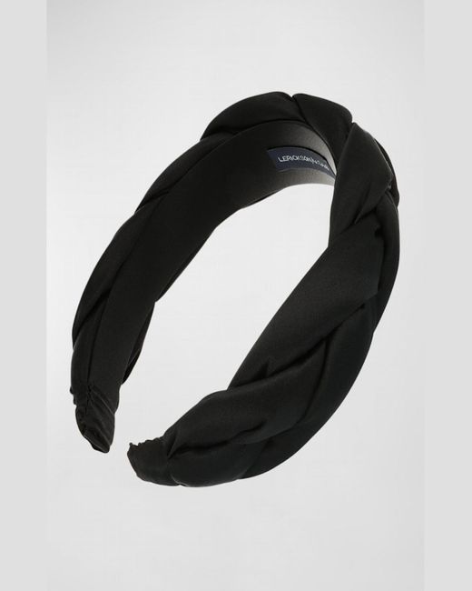 L. Erickson Black Silk Charmeuse Braided Headband