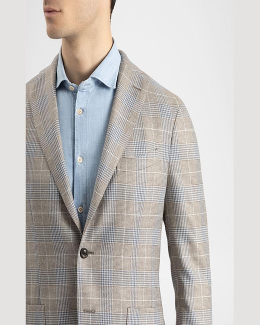 Boglioli Gray Window Pane Jacket for men