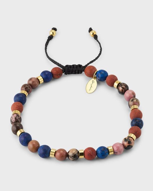 Jan Leslie Mixed Gemstone Beaded Pull Cord Bracelet for Men Lyst
