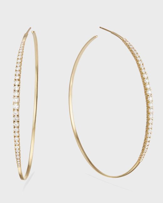 Lana Jewelry Natural 14k Graduating Diamond Hoop Earrings, 75mm