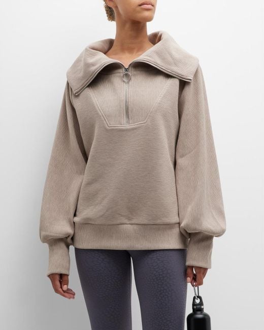Varley Vine Oversized 1 2 zip Pullover Sweatshirt in Natural Lyst
