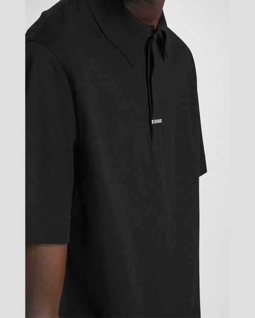 Givenchy Black Classic Polo Shirt With Tie Clip for men