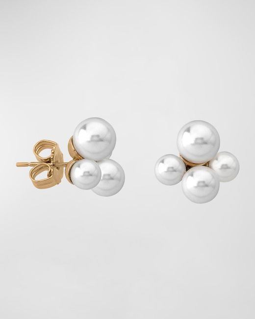 Majorica Metallic Arpegio Pearl Cluster Stud Earrings
