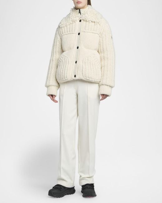 Moncler White Knit Drawstring Sweatpants