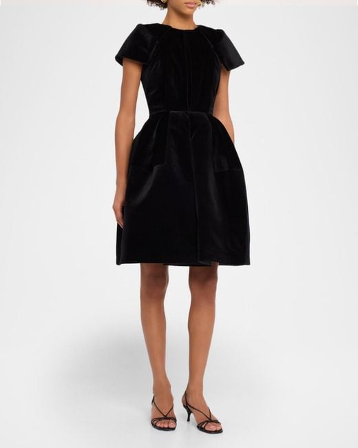 black short fit and flare dress Irenic Bow Flare Mini Dress Black main image 1