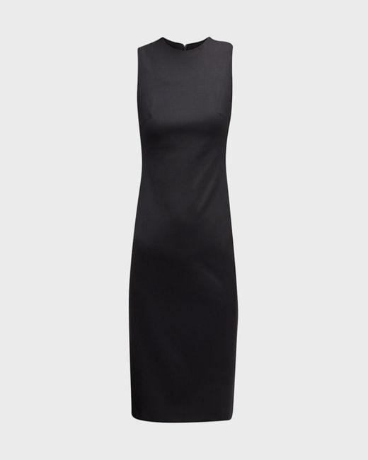 Theory Black Eano Sleeveless Traceable Wool Suiting Dress
