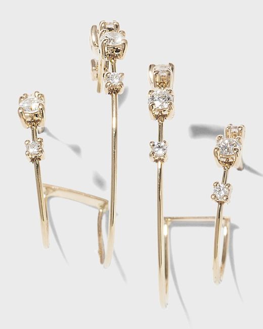 Lana Jewelry White Solo Reign Hoop Earrings, 21mm