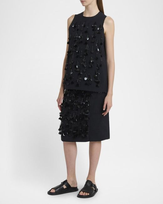 Plan C Black Sequined Tank Top