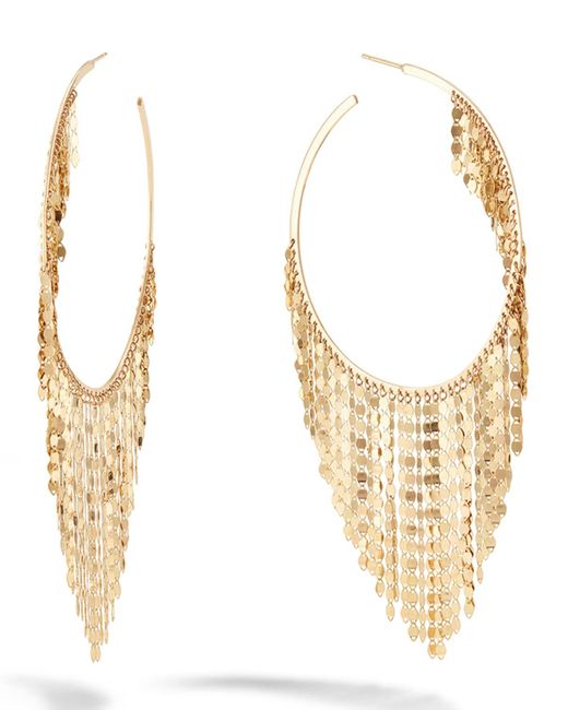 Lana Jewelry Metallic 14k Fringe Hoop Earrings