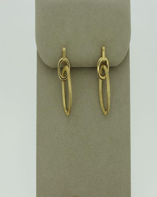 Marco Bicego Green 18K Polished And Engraved Link Drop Earrings