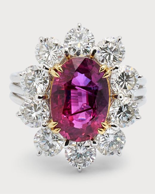 Alexander Laut Gray 18k Gold Diamond And Ruby Ring, Size 5.75