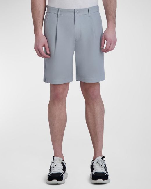 Karl Lagerfeld Blue Solid Pleated Shorts for men