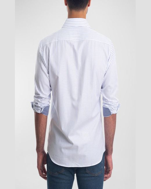 Jared Lang White Striped Button-down Shirt for men