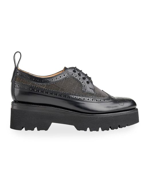 The Office Of Angela Scott Black Miss Lucy Wing-tip Platform Oxfords