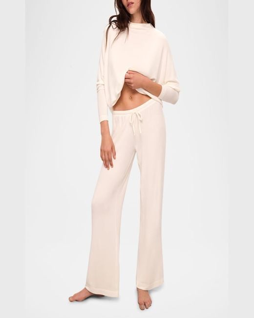 Eberjey Cozy Time Wide Leg Lounge Pants in Natural Lyst