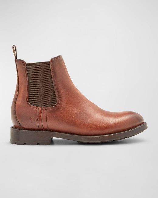 Frye Brown Bowery Leather Chelsea Boots for men