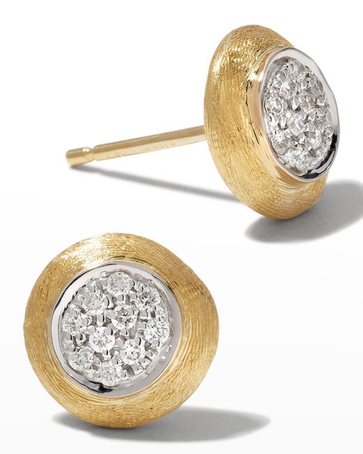Marco Bicego Metallic Jaipur 18k Gold Diamond Stud Earrings