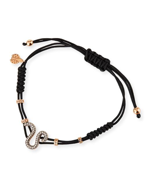 Pippo Perez Black 18k Pink Gold Diamond Leo Pull-cord Bracelet