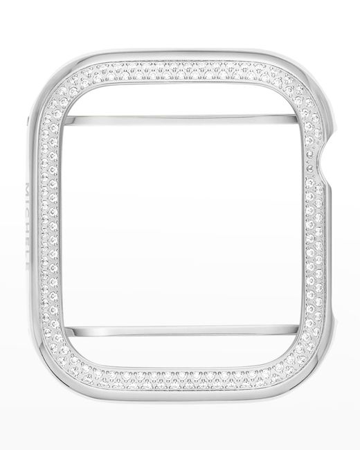 Michele White Diamond Jacket For Apple Watch In Stainless Steel, 40mm