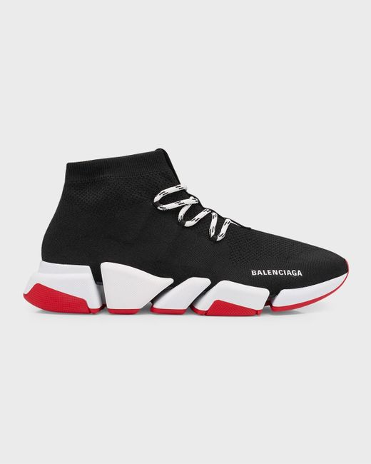 Balenciaga Black Speed Knit Lace-up Trainer Sneakers for men