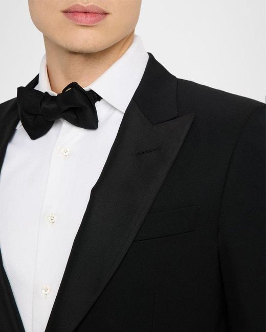 Tom Ford Black Apos;S Wool Grain De Poudre Evening Jacket for men