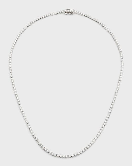 Neiman Marcus 18k White Gold Round Diamond Line Necklace, 16.5"l
