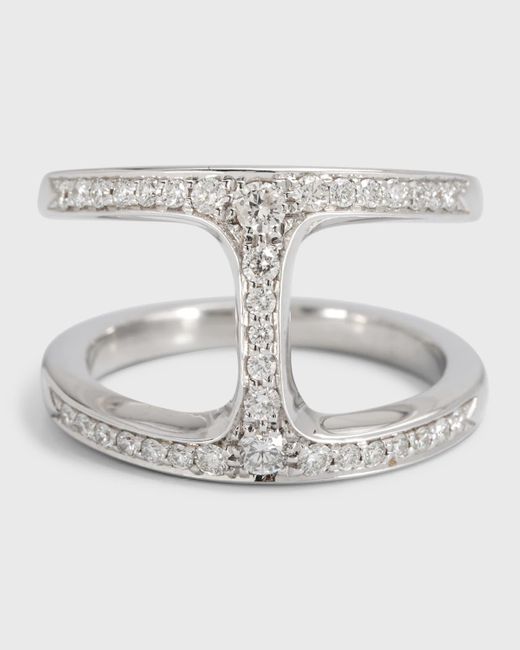 Hoorsenbuhs Gray White Gold Dame Phantom Ring With Diamonds
