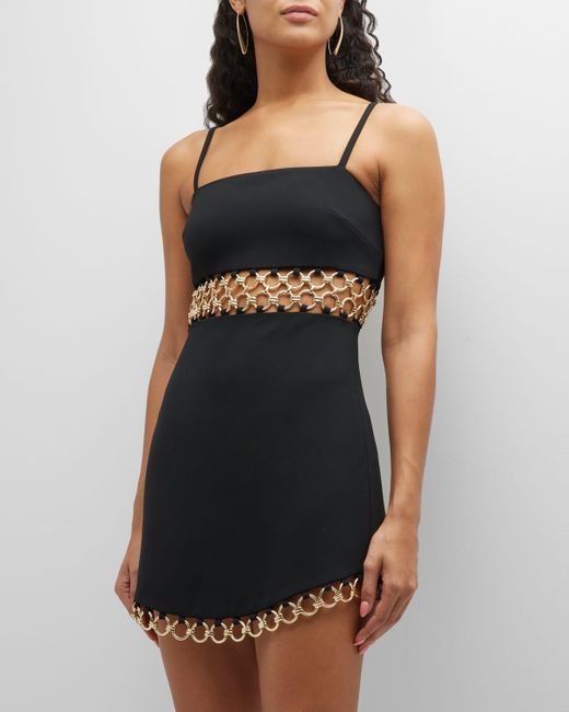 Alexis Gaudy Golden Ring Crepe Mini Dress in Black Lyst