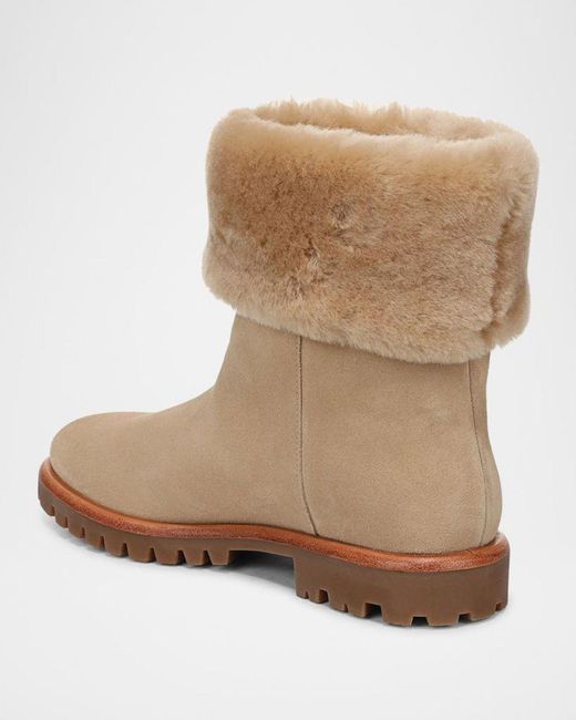 Vince Natural Cameron Shearling-Lined Suede Boots