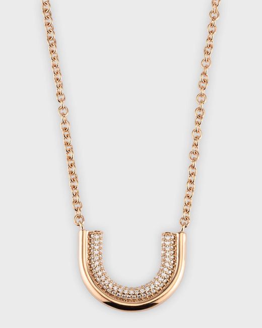 Walters Faith White Thoby 18k Rose Gold And Diamond Large Tubular Necklace