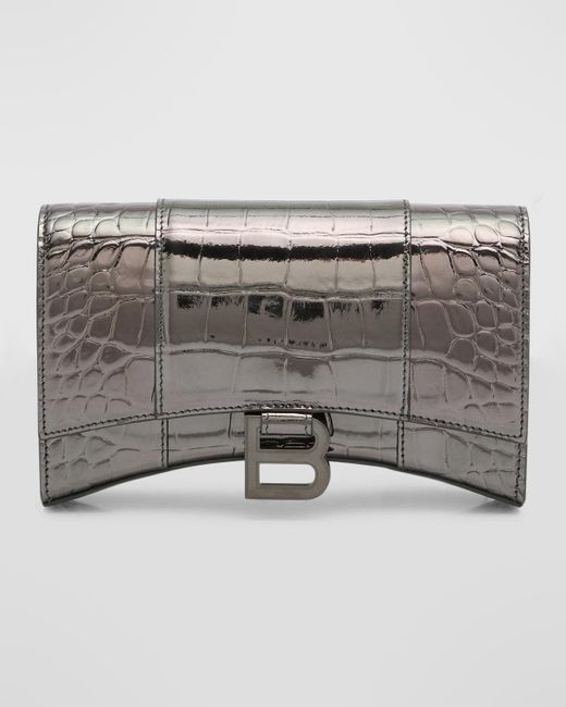Balenciaga Gray Hourglass Wallet On Chain