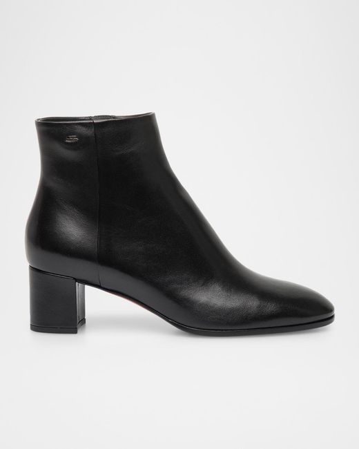 Santoni Black 50mm Side-zip Leather Booties