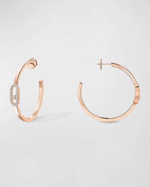 Messika Natural Move Uno 18k Rose Gold Small Hoop Earrings
