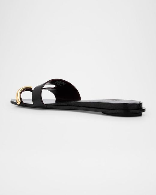 Tory Burch Multicolor Pierced Leather Toe Ring Flat Sandals