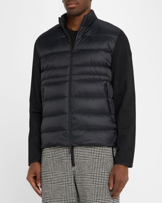 Moncler Black Apos;S Zip-Up Down Knit Combo Jacket for men