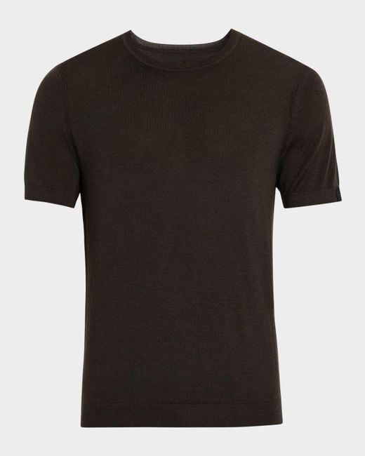 Rag & Bone Black Aulton Knit Crewneck T-Shirt for men