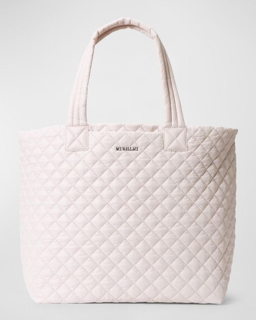 MZ Wallace Pink Metro Deluxe Large Quilted Tote Bag