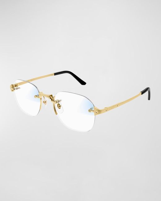 Cartier Metallic Rimless Metal Oval Sunglasses for men