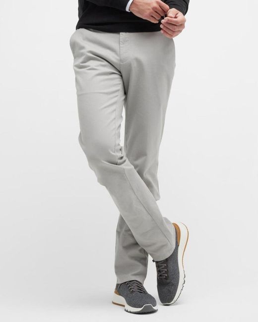 Peter Millar Gray Apos;S Pilot Flat Front Trousers for men