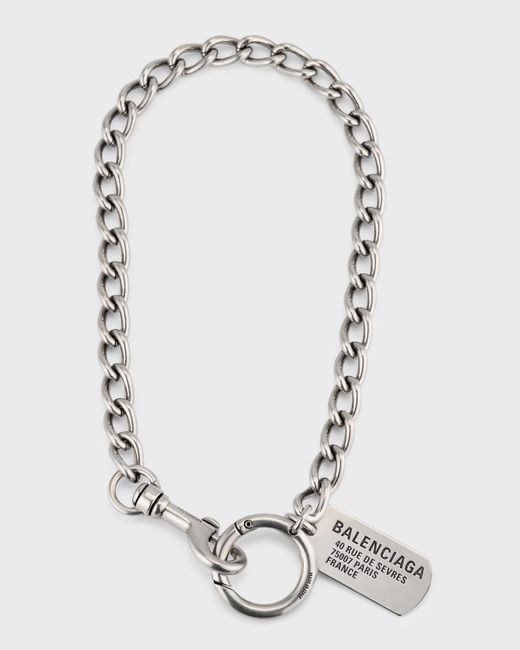 Balenciaga White Tags Trouser Chain Necklace