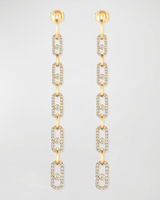 Messika White Move Uno 18k Yellow Gold Multi-diamond Pendant Earrings