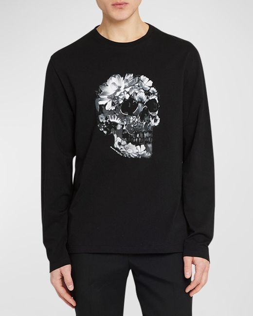 Alexander McQueen Black Skull-Print T-Shirt for men