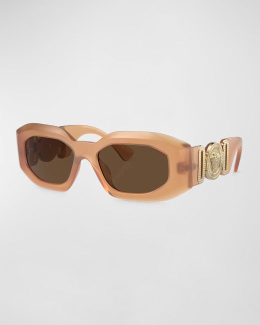 Versace Brown Medusa Oval Plastic Sunglasses