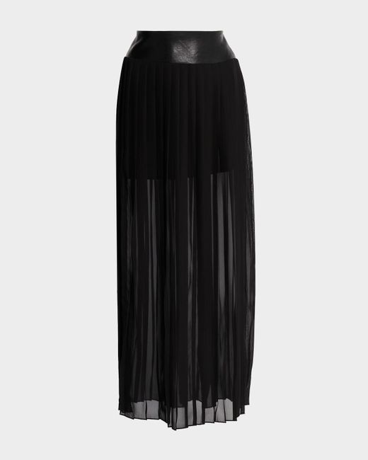 AS by DF Black Felice Pleated Maxi Skirt