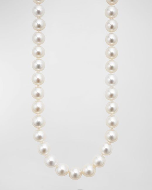 Lagos White Sterling Silver And 18k Luna Pearl Strand Necklace