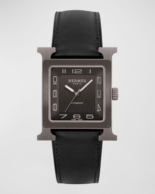 Hermès Black Heure H Watch, 34 Mm for men