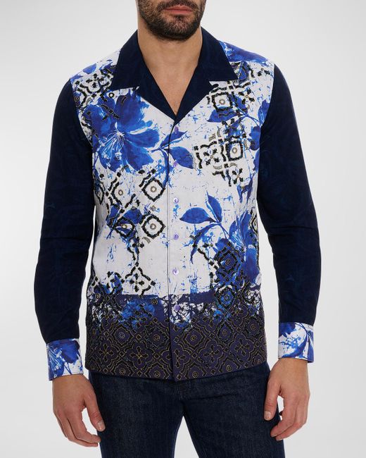Robert Graham Blue Limited Edition Woven Sport Shirt for men