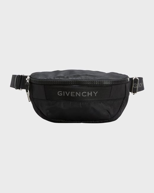 Givenchy Black G-trek 4g-zip Nylon Belt Bag for men